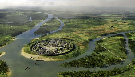 <p>Om zich te kunnen weren tegen Vikingaanvallen bouwde men een ringwalburg rondom de nederzetting Zutphen. Op de akkerlanden ten noorden van de ringwal zou in de 13e eeuw de Nieuwstad gesticht worden. [Ulco Glimmerveen]</p>
